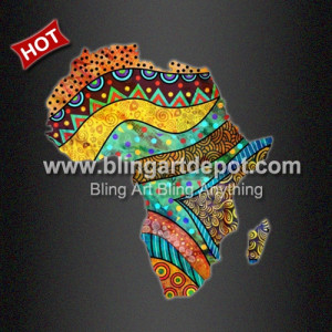 African Map Heat Transfers White Ink Iron On for Clothing African Map Heat Transfers White Ink Iron On for Clothing